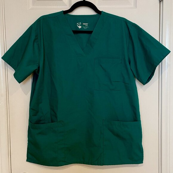 *Scrubs 2 Sets for $9.60* EUC Pandamed Unisex Scrubs Set Hunter Green - Picture 2 of 6